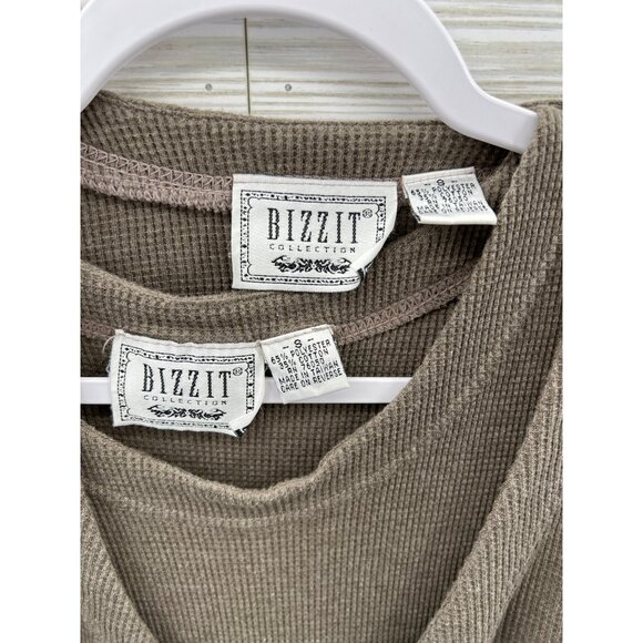 Vintage Bizzit Collection 2 Pc Cardigan & Sleeveless Dress Waffle Knit Women's M - Picture 3 of 8